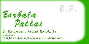 borbala pallai business card
